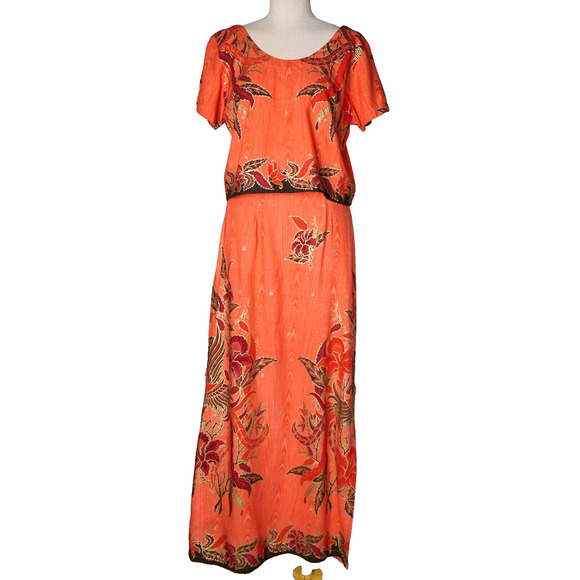 Tropical Tantrum Other - Tropical Tantrum 2 Pc Skirt Set Sz L Batik Floral Hawaiian Resort Wear Vacation